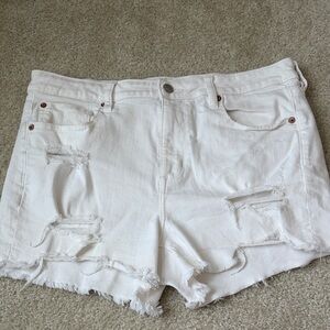 White Distressed Women Shorts